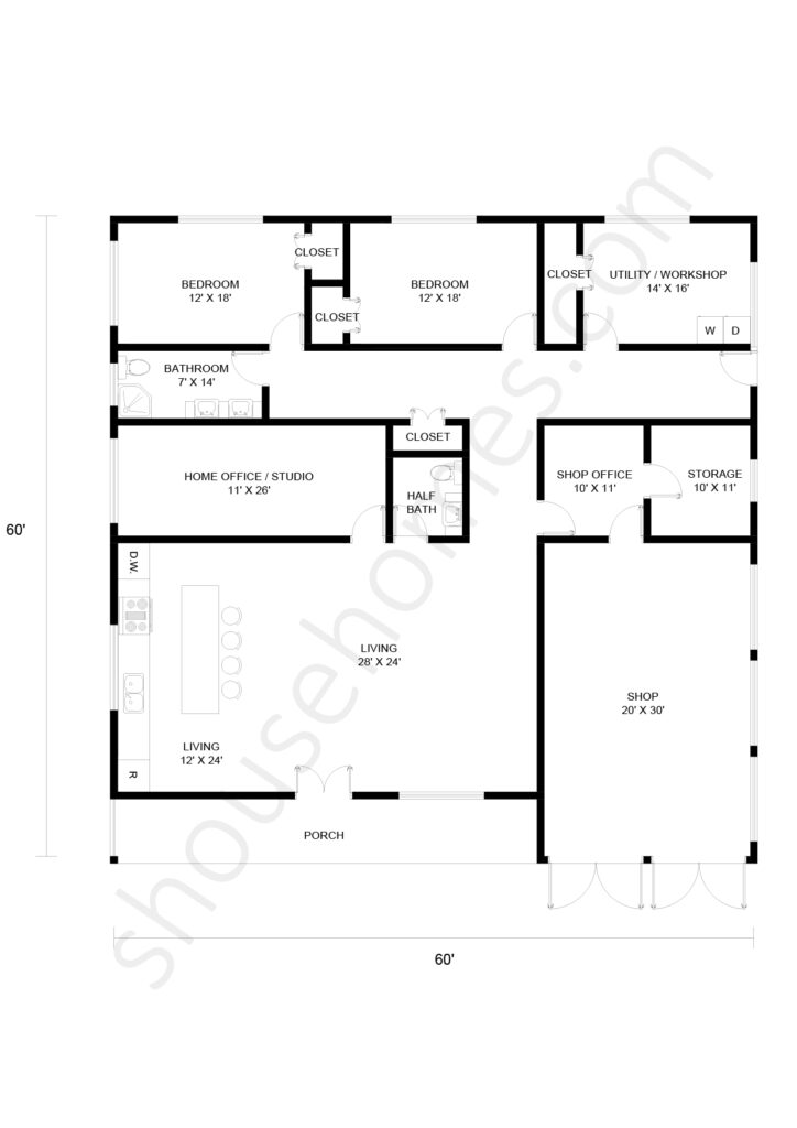 2 bedroom shop house floor plan 